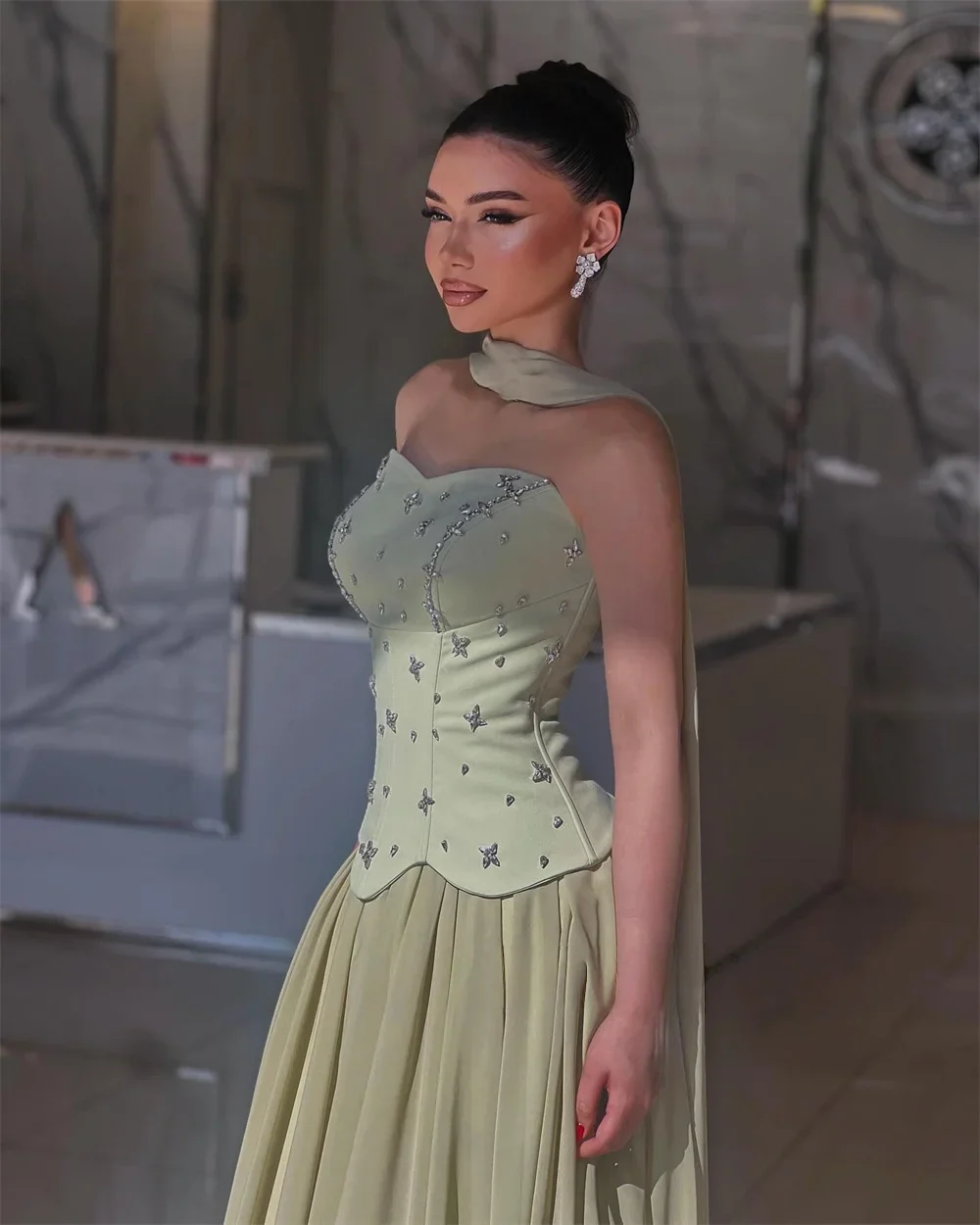 Contessa Dubai Customized Evening dresses A-line prom party dress 2025 Luxury Strapless Floor-length فساتين سهرة - Image 3